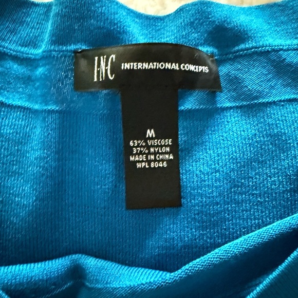 INC International Concepts Blue Bell Sleeve Top | Size M - Picture 2 of 4